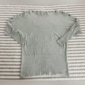 Seraphine Gray Button-Detail Sweater